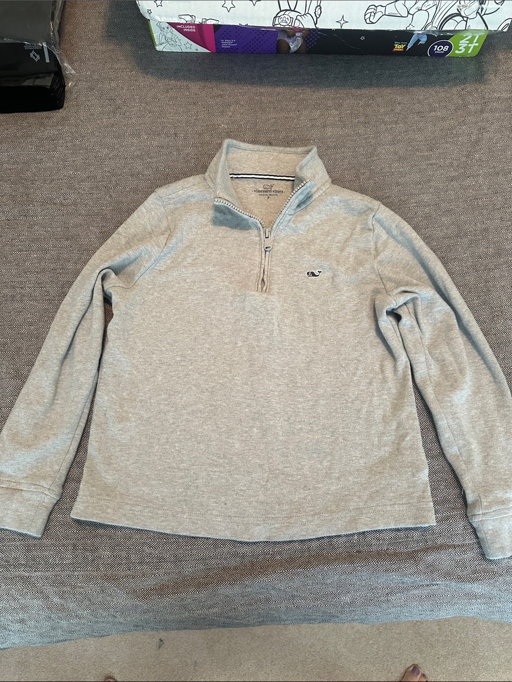 Vineyard Vines Light Gray Quarter-Zip Pullover Sweater